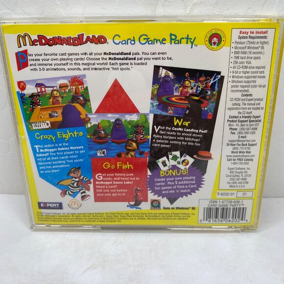 Vintage 1997 McDonalds McDonaldland Computer Card Game CD #4 Party CD-ROM 3-7 - Picture 4 of 5